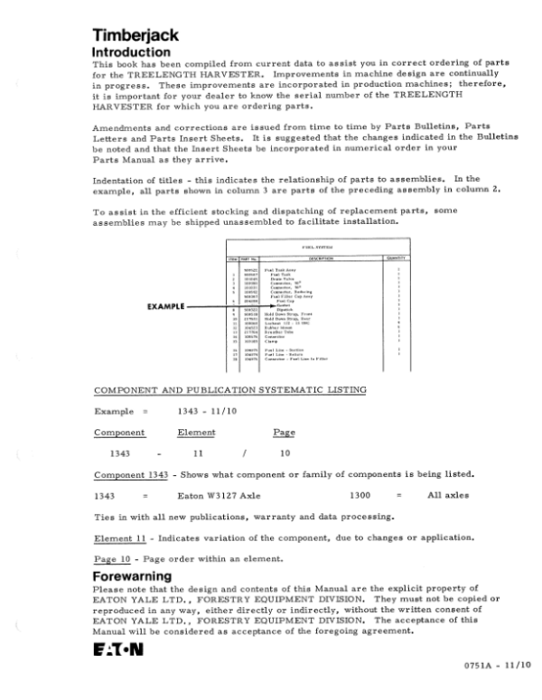 Timberjack RW30 Harvester (SN Up to July 1974) Parts Catalog Manual Workshop Guide