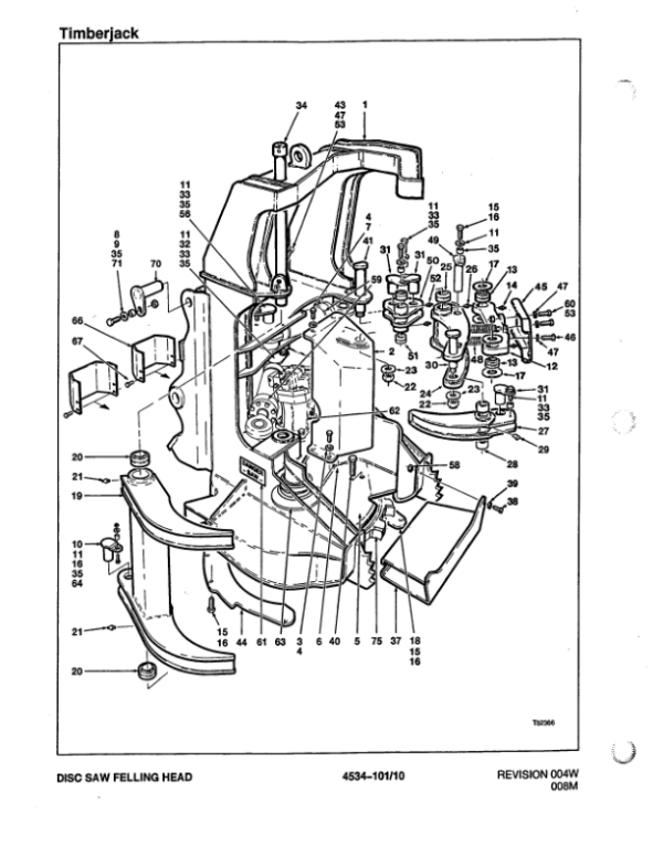 Timberjack D536 Felling Head (SN 980001-10BC1599) Parts Catalog Manual – WCF291297 Workshop Guide