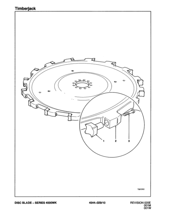 Timberjack S567 Stt Disc Saw Felling Heads (SN 10BC1594-10BC1899) Parts Catalog Manual – WCF294949 Workshop Guide