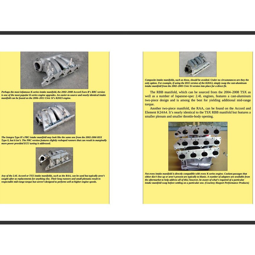 HONDA K-SERIES ENGINE SWAPS: Upgrade to More Horsepower & Advanced Technology 2014 Full Manual Set – - SA276