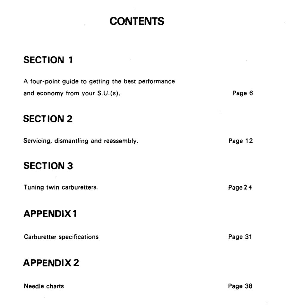 [CLASSIC] TWIN "SU" CARBURETTOR TUNING MANUALS / MINI / AUSTIN / MORRIS / MG / TRIUMPH / JAGUAR / VOLVO