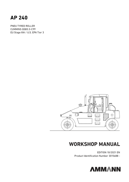 Ammann AP 240 Pneumatic Roller Workshop Repair Manual Workshop Guide