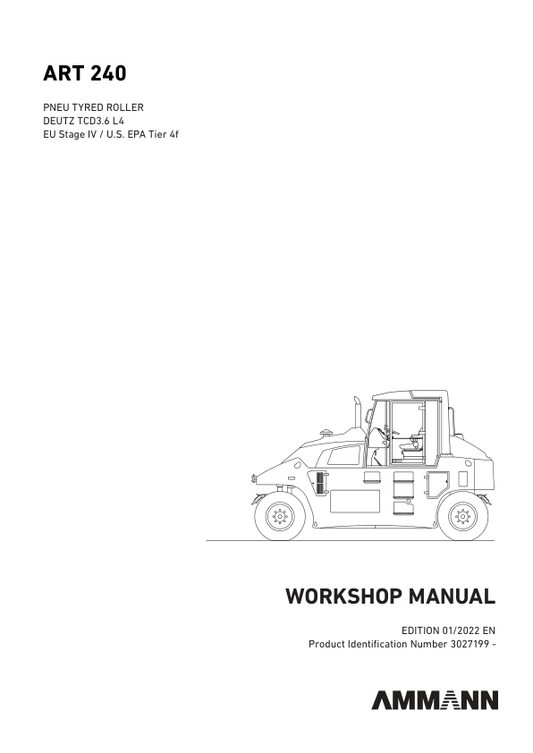 Ammann ART 240 Pneumatic Roller Workshop Repair Manual Workshop Guide