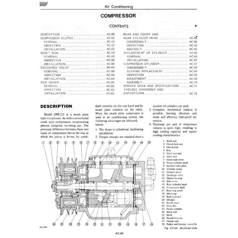 DATSUN 260Z S30 1974-1978 Full Manual Set – Repair & Maintenance Manual and Spare Parts Catalog