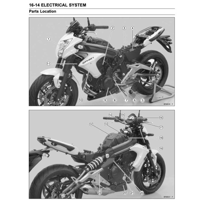 KAWASAKI ER-6n ER6n 2006-2016 Full Manual Set – Repair & Maintenance Manual and Spare Parts Catalog and User Handbook