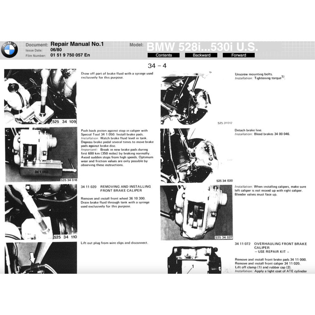 BMW 5 SERIES E28 1982-1988 Full Manual Set – Repair & Maintenance Manual