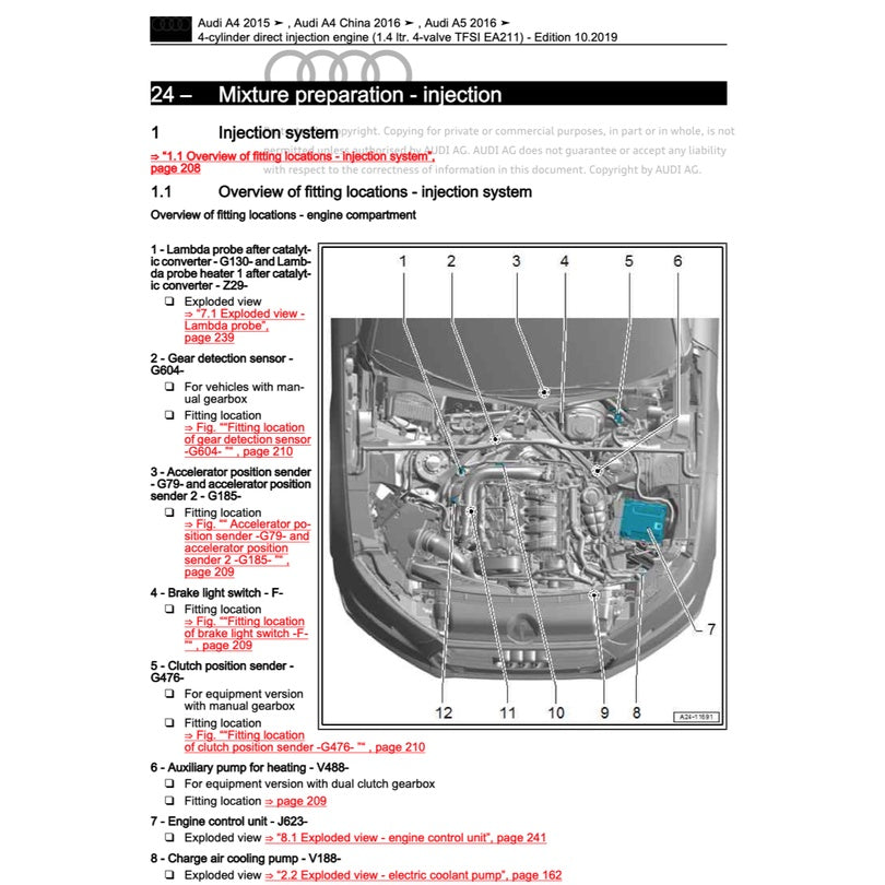 AUDI A4 B9 2016-2024 Full Manual Set – Repair & Maintenance Manual