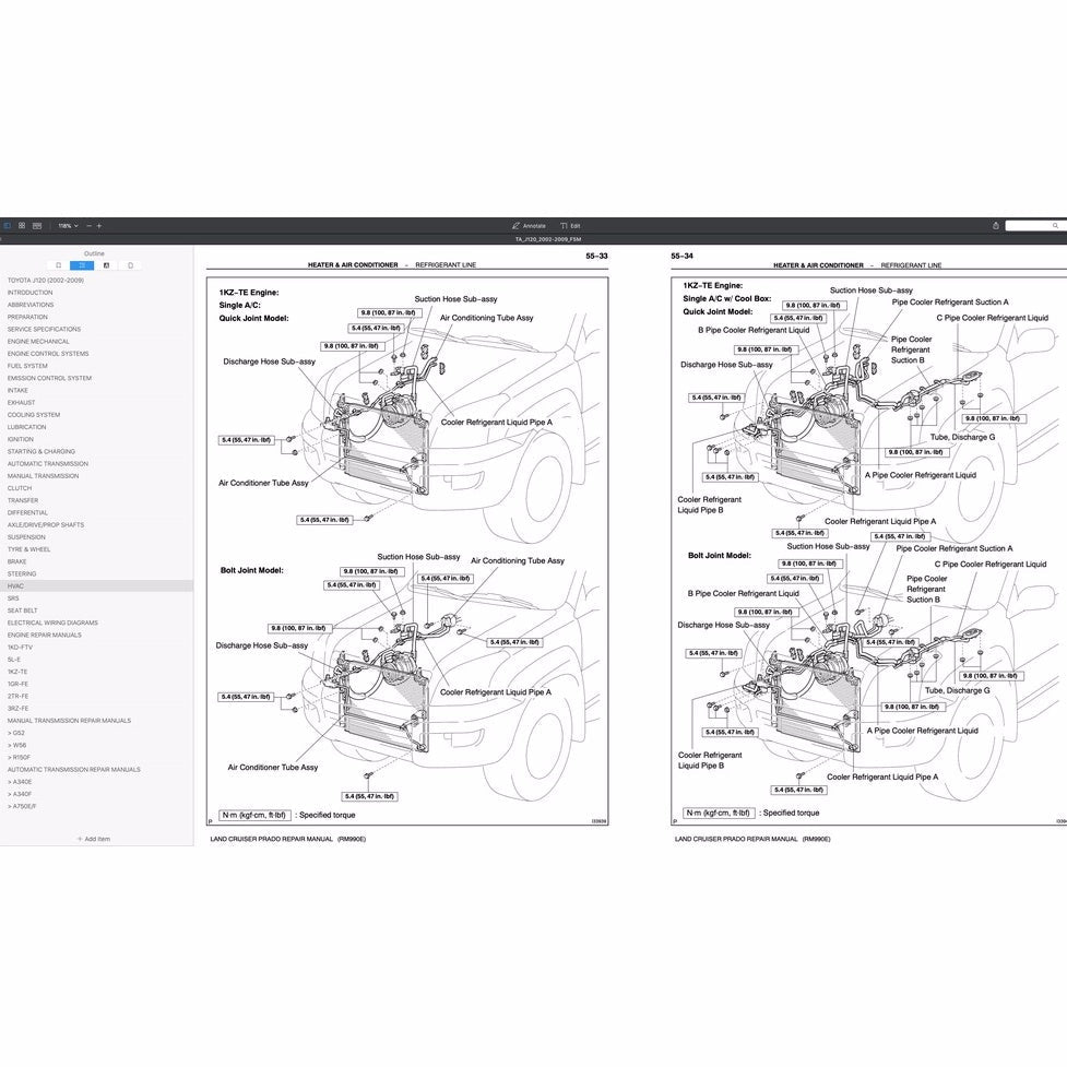 Toyota Land Cruiser Prado J120 2002-2009 Full Manual Set – FACTORY WORKSHOP SERVICE REPAIR MANUAL