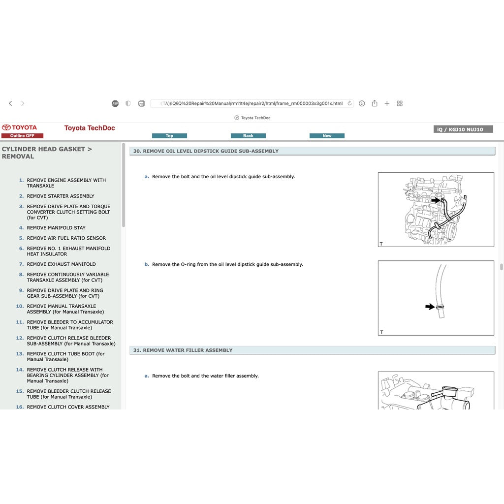 TOYOTA IQ 2008-2015 Full Manual Set – Repair & Maintenance Manual
