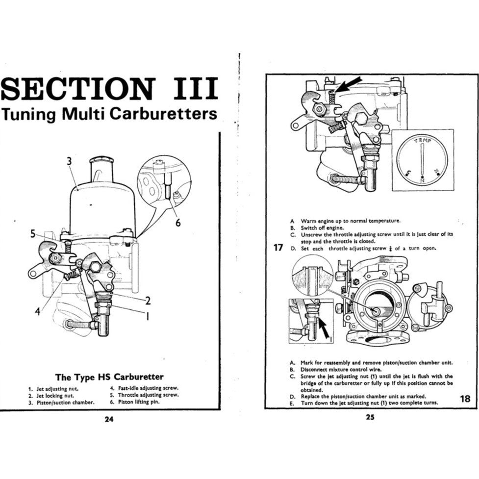 [CLASSIC] TWIN "SU" CARBURETTOR TUNING MANUALS / MINI / AUSTIN / MORRIS / MG / TRIUMPH / JAGUAR / VOLVO