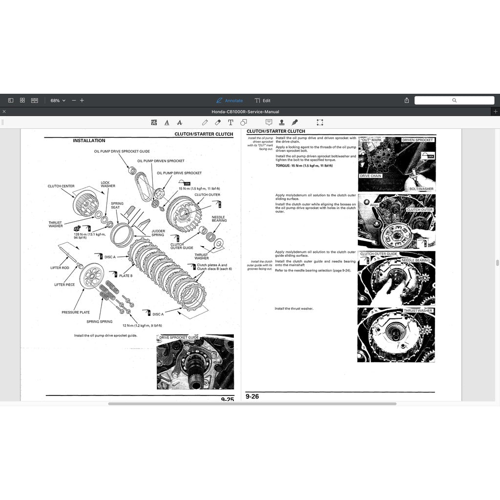 HONDA CB1000R SC60 2009-2017 Full Manual Set – Repair & Maintenance Manual and User Handbook / CB 1000 R