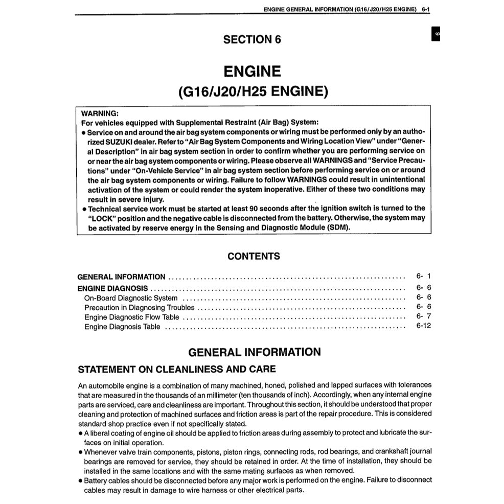 SUZUKI GRAND VITARA 1998-2005 Full Manual Set – Repair & Maintenance Manual