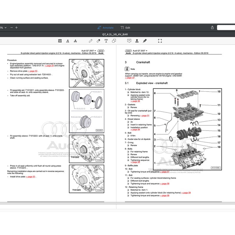 AUDI Q7 4L 2006-2015 Full Manual Set – Repair & Maintenance Manual