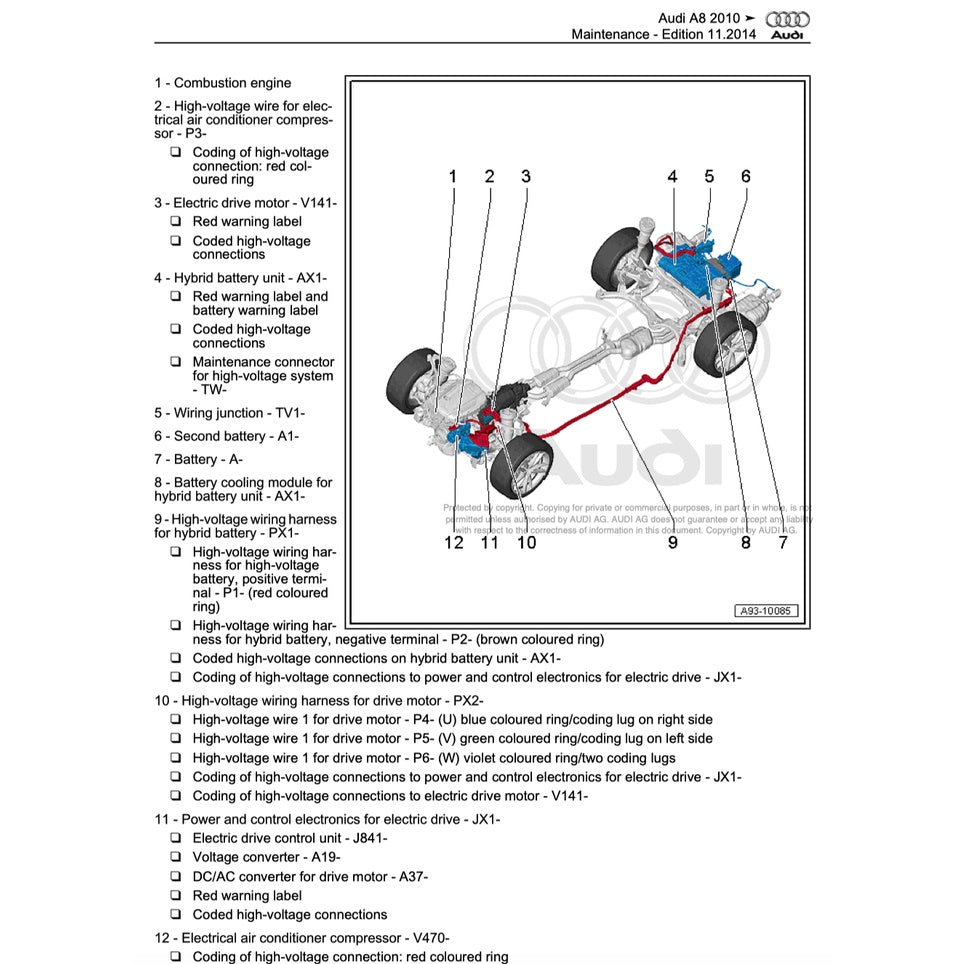 AUDI A8 S8/D4/H4 2010-2017 Full Manual Set – Repair & Maintenance Manual
