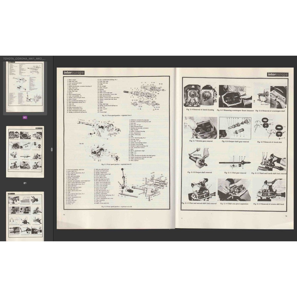 TOYOTA CORONA T40/T50 1962-1972 Full Manual Set – Repair & Maintenance Manual HARDCOVER