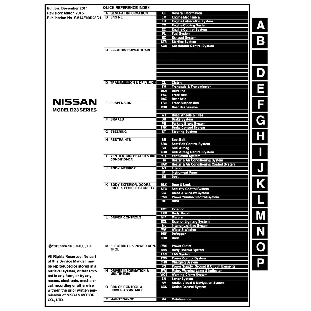 NISSAN NAVARA D23 / NP300 2014+ Full Manual Set – FACTORY Repair & Maintenance Manual