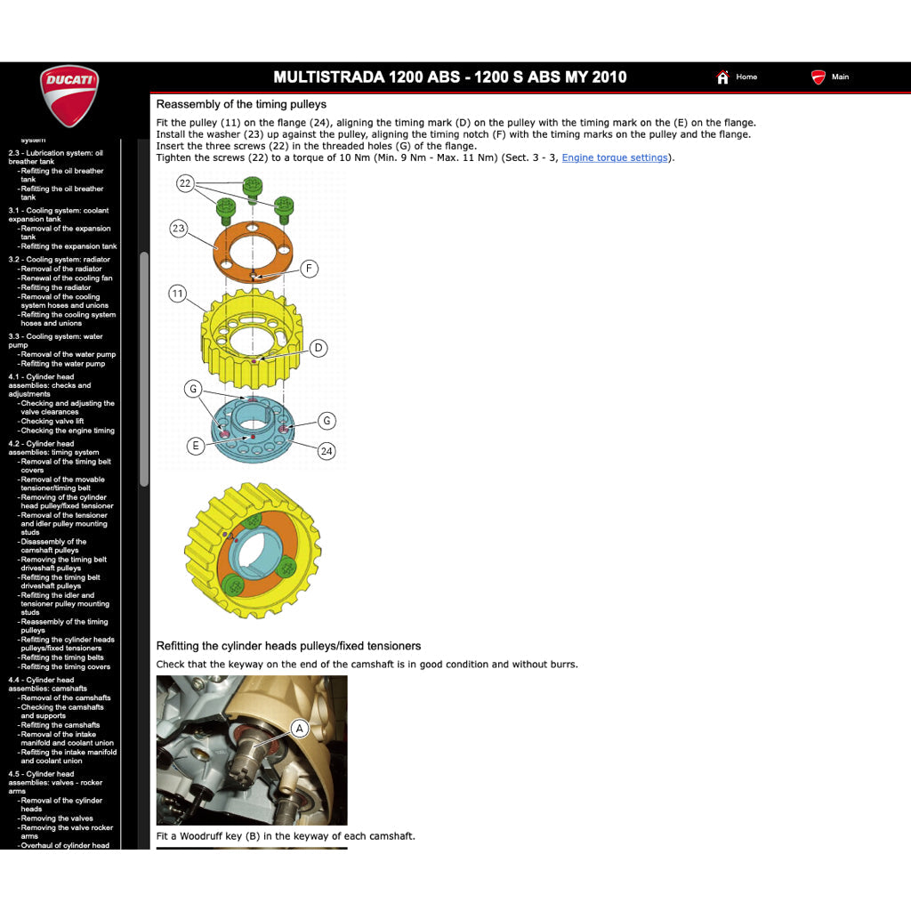 DUCATI MULTISTRADA 1200S 2010-2012 Full Manual Set – Repair & Maintenance Manual and Spare Parts Catalog and User Handbook