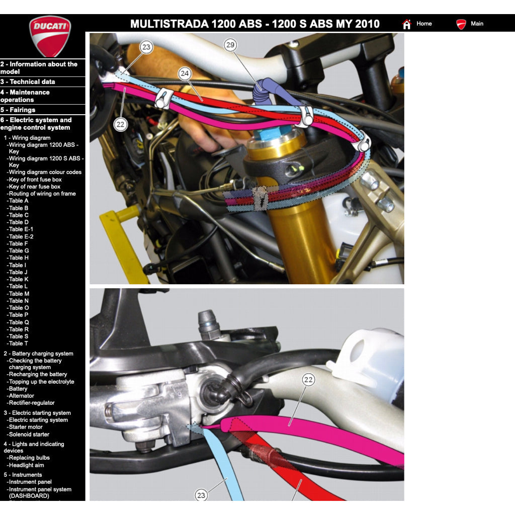 DUCATI MULTISTRADA 1200S 2010-2012 Full Manual Set – Repair & Maintenance Manual and Spare Parts Catalog and User Handbook