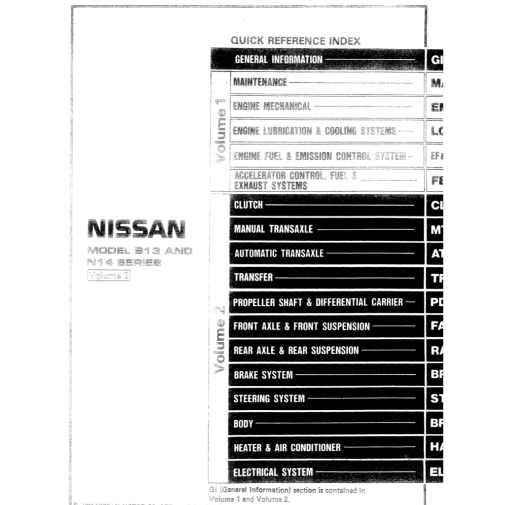 NISSAN SENTRA / SUNNY B13/N14 1990-1995 Full Manual Set – Repair & Maintenance Manual