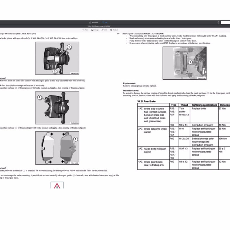 MINI COUNTRYMAN COOPER S R60 / N18 2010-2016 Full Manual Set – Repair & Maintenance Manual
