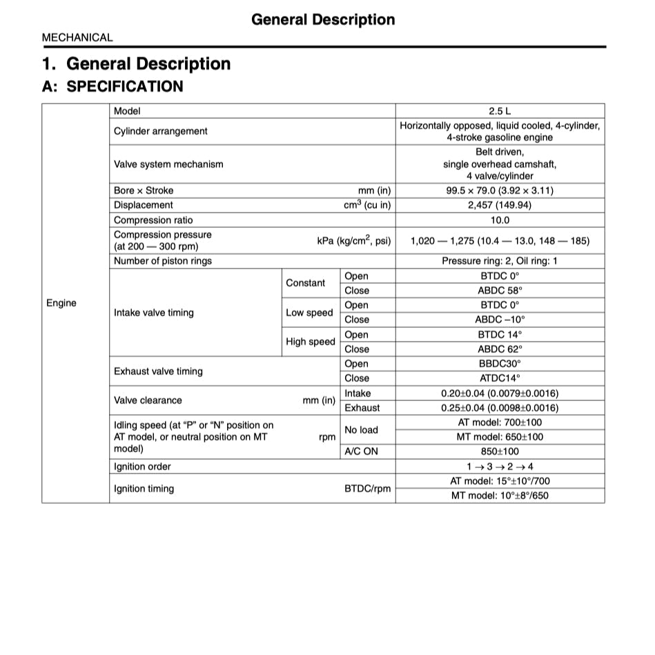 SUBARU IMPREZA GE/GH 2008-2011 Full Manual Set – Repair & Maintenance Manual