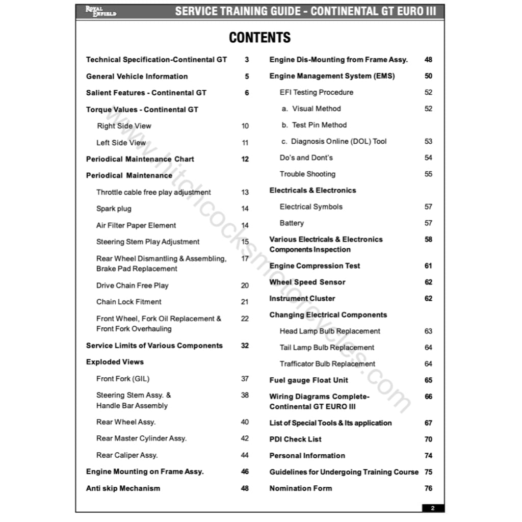 ROYAL ENFIELD CONTINENTAL GT 535 2013-2016 Full Manual Set – Repair & Maintenance Manual and Spare Parts Catalog and User Handbook