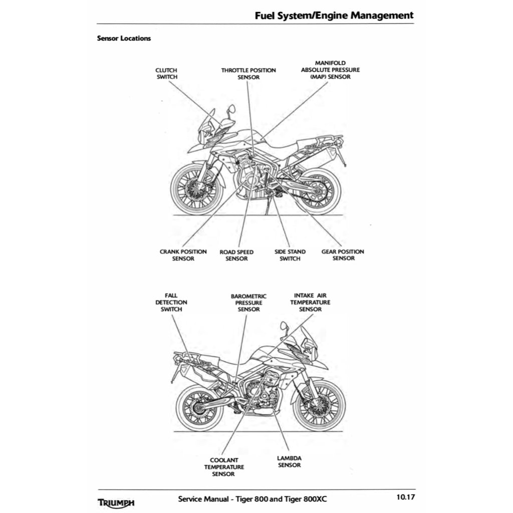 TRIUMPH TIGER 800 XC 2011-2014 Full Manual Set – Repair & Maintenance Manual and User Handbook
