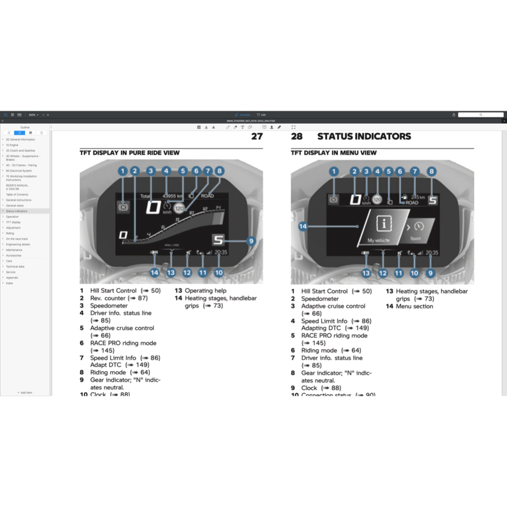 BMW S1000RR K67 2019-2022 Full Manual Set – Repair & Maintenance Manual and User Handbook