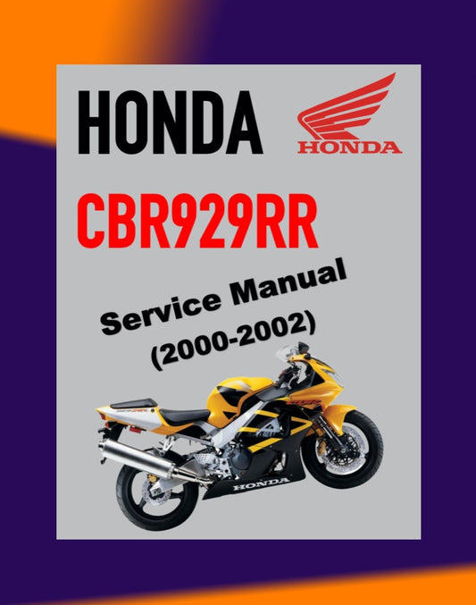HONDA CBR929RR 2000-2002 Full Manual Set – Repair & Maintenance Manual and Spare Parts Catalog and User Handbook