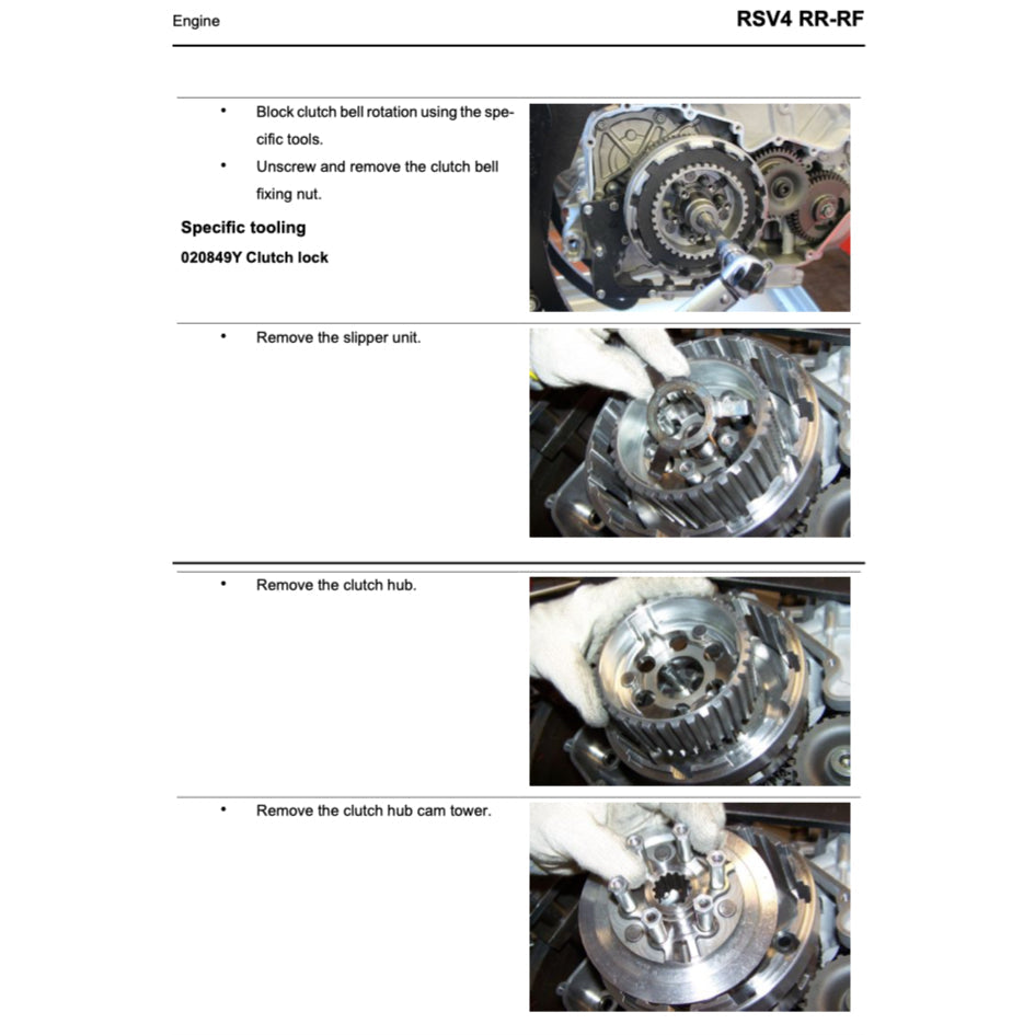 APRILIA RSV4 2009-2022 Full Manual Set – Repair & Maintenance Manual and Spare Parts Catalog and User Handbook