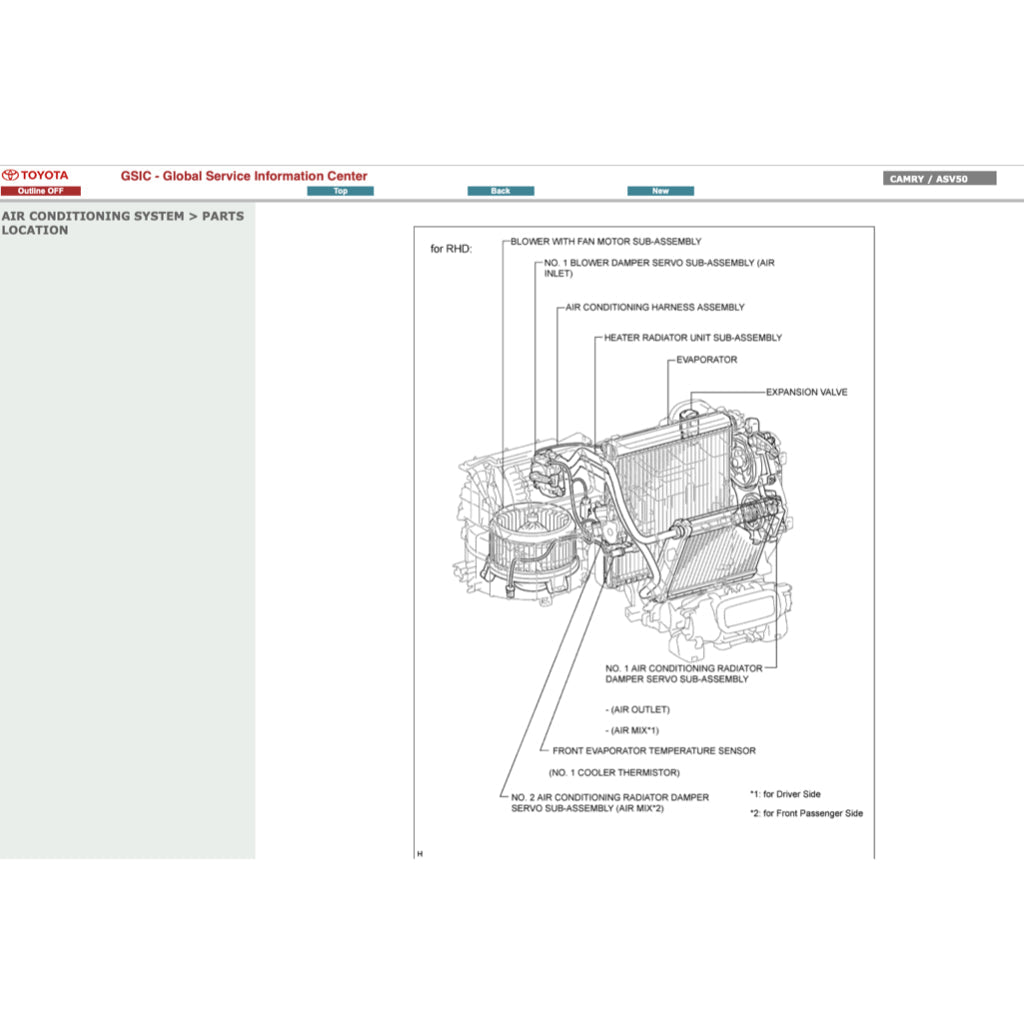 TOYOTA CAMRY ACV ASV 50/51 2012-2017 Full Manual Set – ONLINE Repair & Maintenance Manual