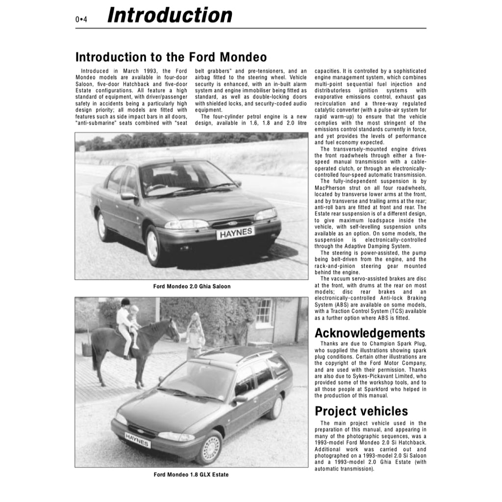 FORD MONDEO MK1 & MK2 1993-2000 Full Manual Set – Repair & Maintenance Manual