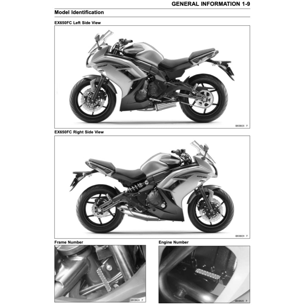 KAWASAKI ER-6f ER6f 2006-2014 Full Manual Set – Repair & Maintenance Manual and User Handbook