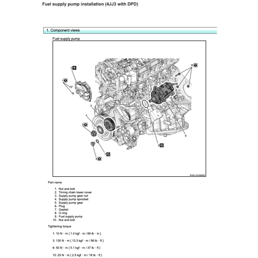 ISUZU ENGINE 4JJ3 Workshop Repair Manual
