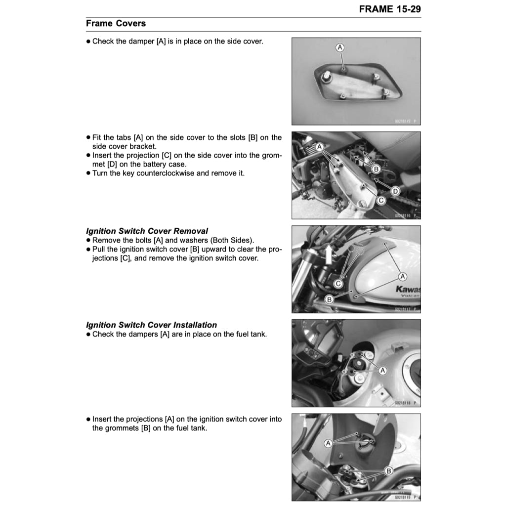 KAWASAKI VULCAN S650 2015+ Full Manual Set – Repair & Maintenance Manual and Spare Parts Catalog and User Handbook