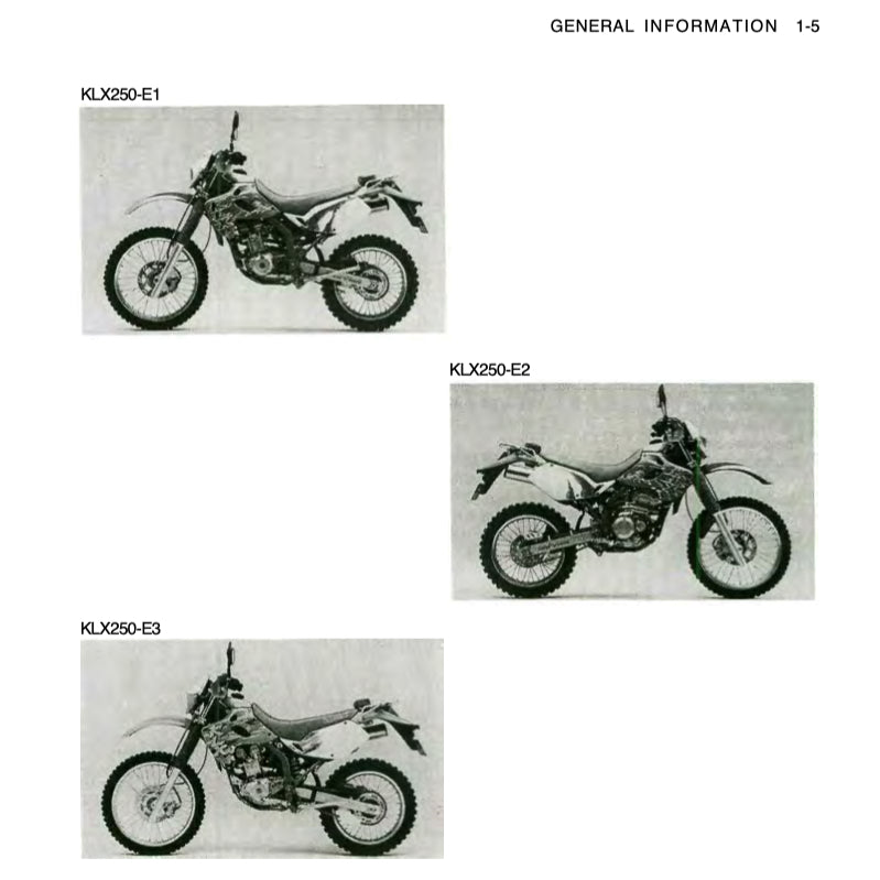 KAWASAKI KLX250 KLX 250 1993-2007 Full Manual Set – Repair & Maintenance Manual and Spare Parts Catalog