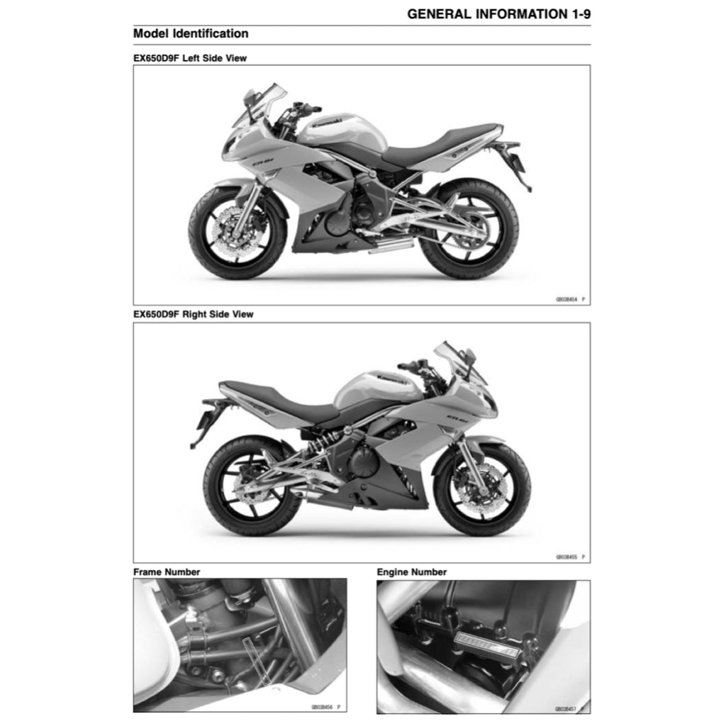 KAWASAKI ER-6f ER6f 2006-2014 Full Manual Set – Repair & Maintenance Manual and User Handbook