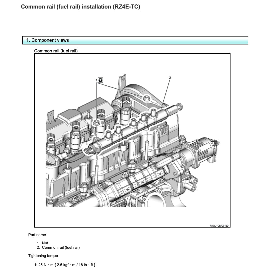 ISUZU ENGINE RZ4E-TC Workshop Repair Manual