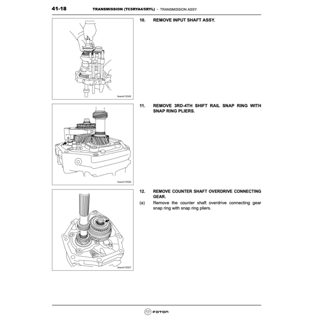 FOTON VIEW C2 2011-2016 Full Manual Set – Repair & Maintenance Manual