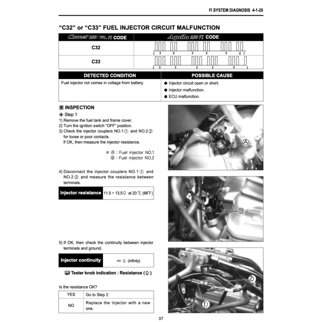 NAZA BLADE / HYOSUNG COMET 250R FI 2012-2018 Full Manual Set – Repair & Maintenance Manual and User Handbook