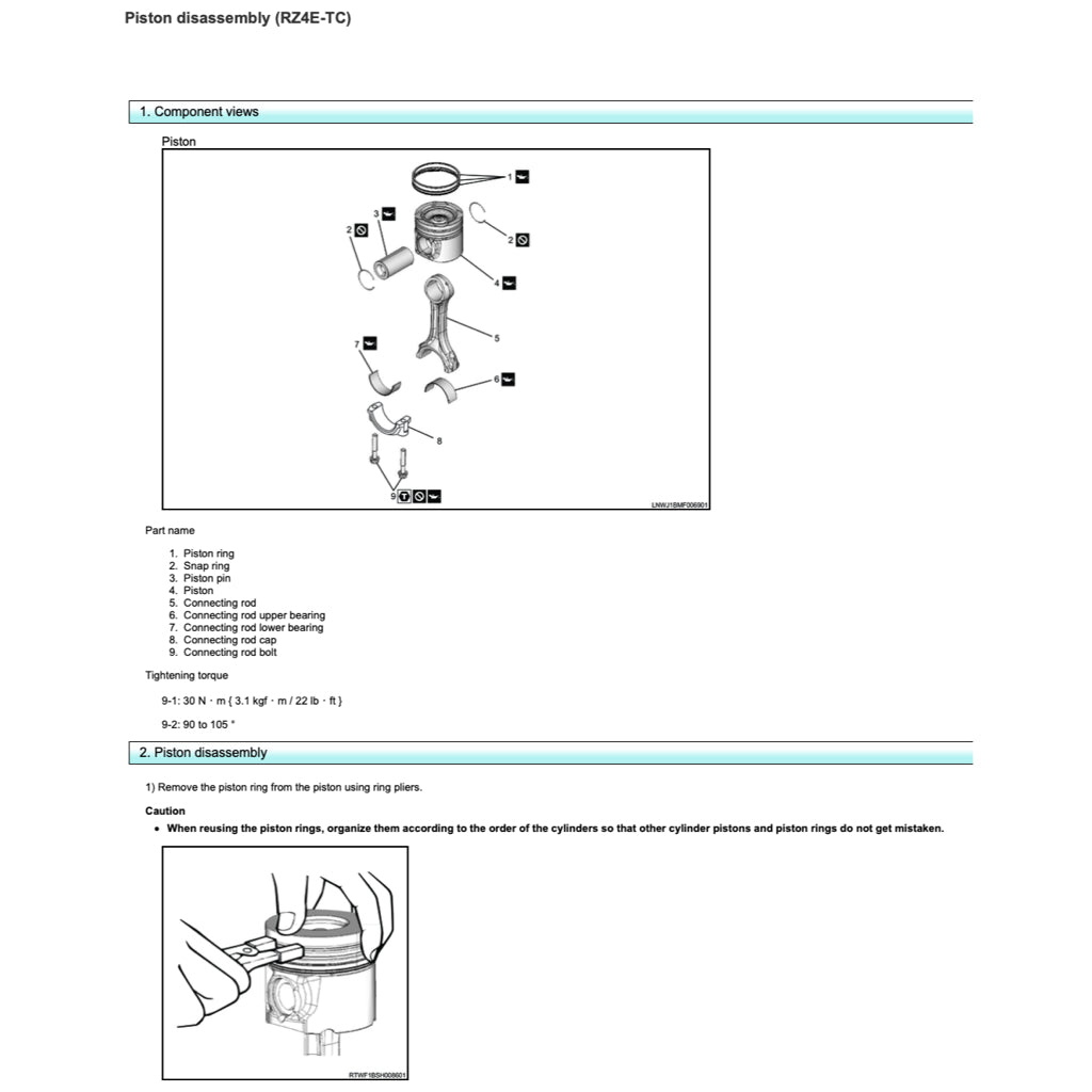 ISUZU ENGINE RZ4E-TC Workshop Repair Manual