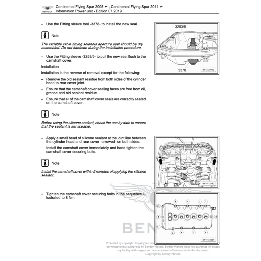BENTLEY CONTINENTAL FLYING SPUR W12 2005-2013 Full Manual Set – Repair & Maintenance Manual