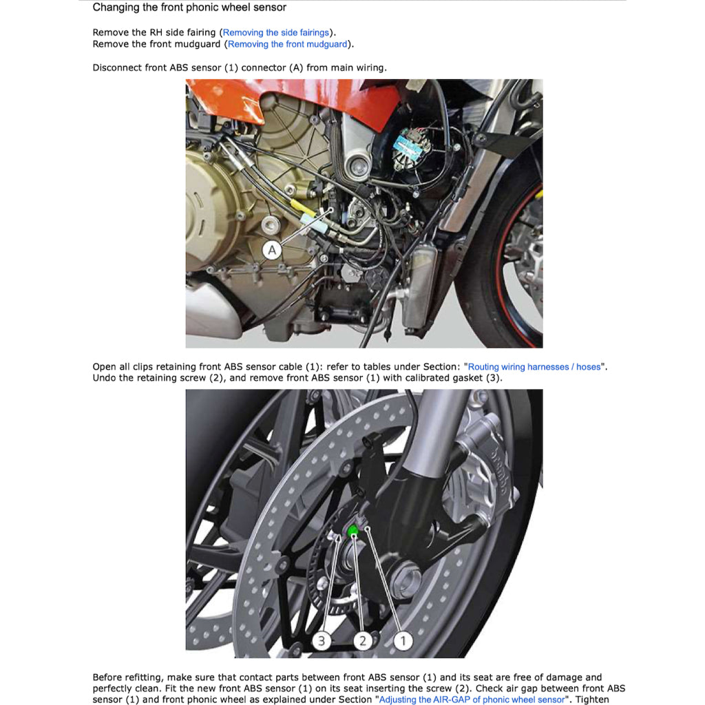 DUCATI PANIGALE V4R 2023+ Full Manual Set – Repair & Maintenance Manual and Spare Parts Catalog and User Handbook