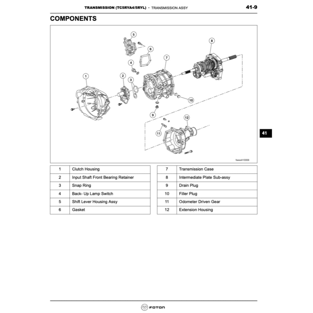 FOTON VIEW C2 2011-2016 Full Manual Set – Repair & Maintenance Manual