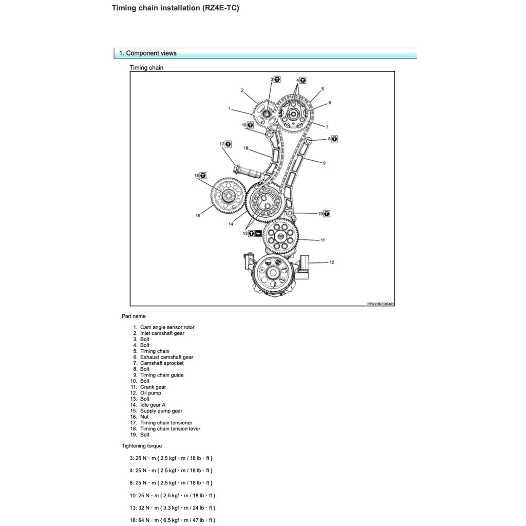 ISUZU ENGINE RZ4E-TC Workshop Repair Manual