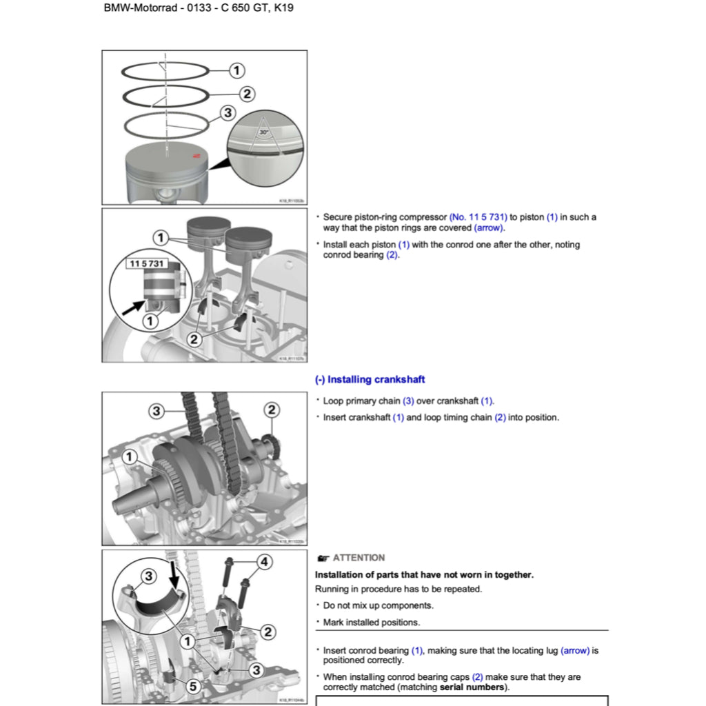 BMW C650GT 2012-2020 Full Manual Set – Repair & Maintenance Manual and Spare Parts Catalog and RIDER'S MANUAL