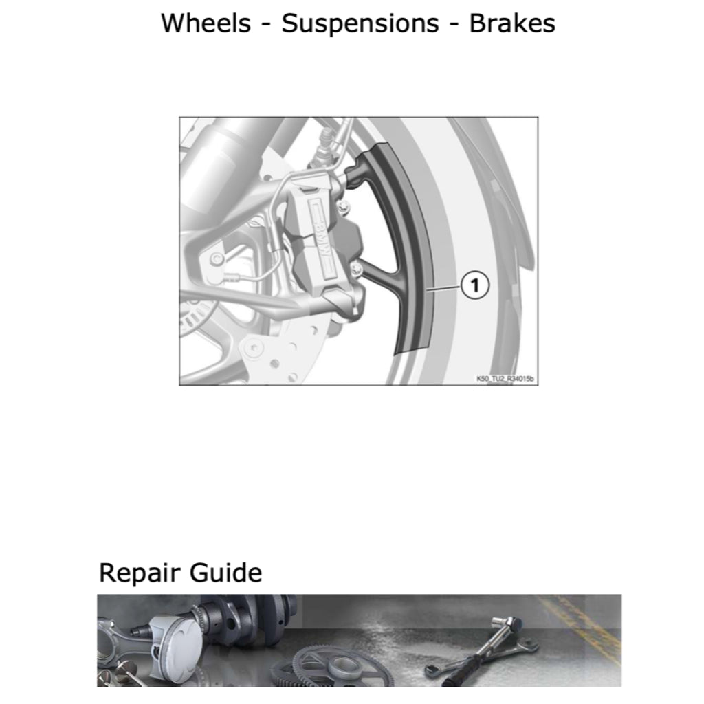 BMW R1250 GS K50 2019-2023 Full Manual Set – Repair & Maintenance Manual and Spare Parts Catalog