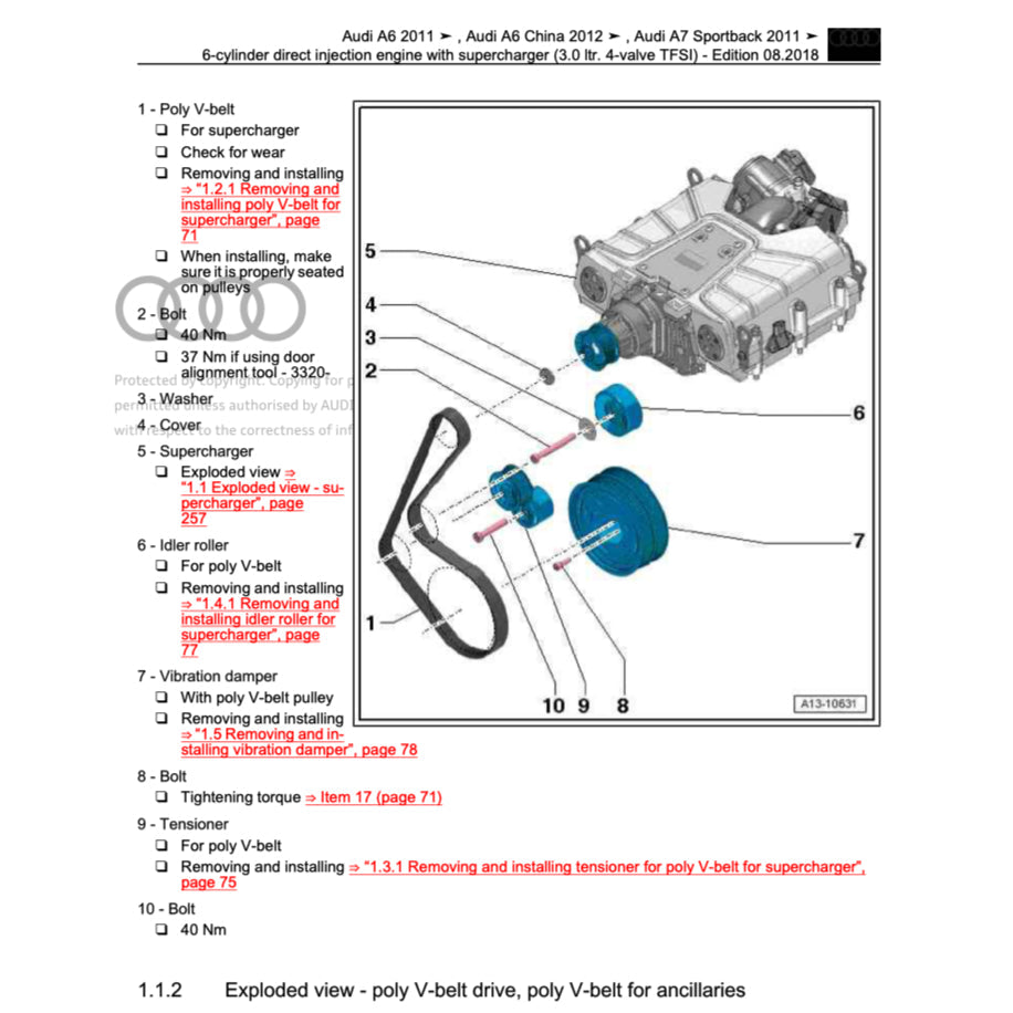 AUDI A7 4G8 2011-2018 Full Manual Set – Repair & Maintenance Manual