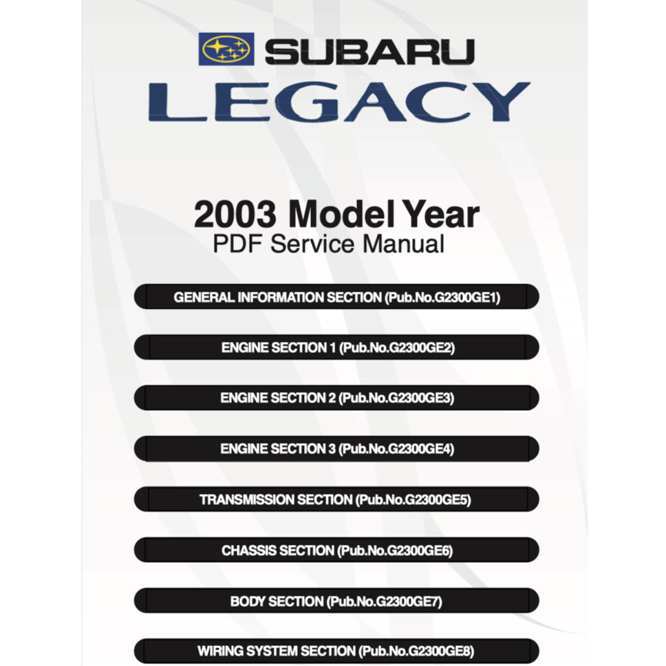 SUBARU LEGACY BE/BH 1999-2004 Full Manual Set – Repair & Maintenance Manual