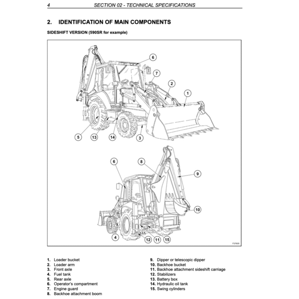 CASE 580SR 590SR(and) 695SR LOADER BACKOE Workshop Repair Manualand Parts Book
